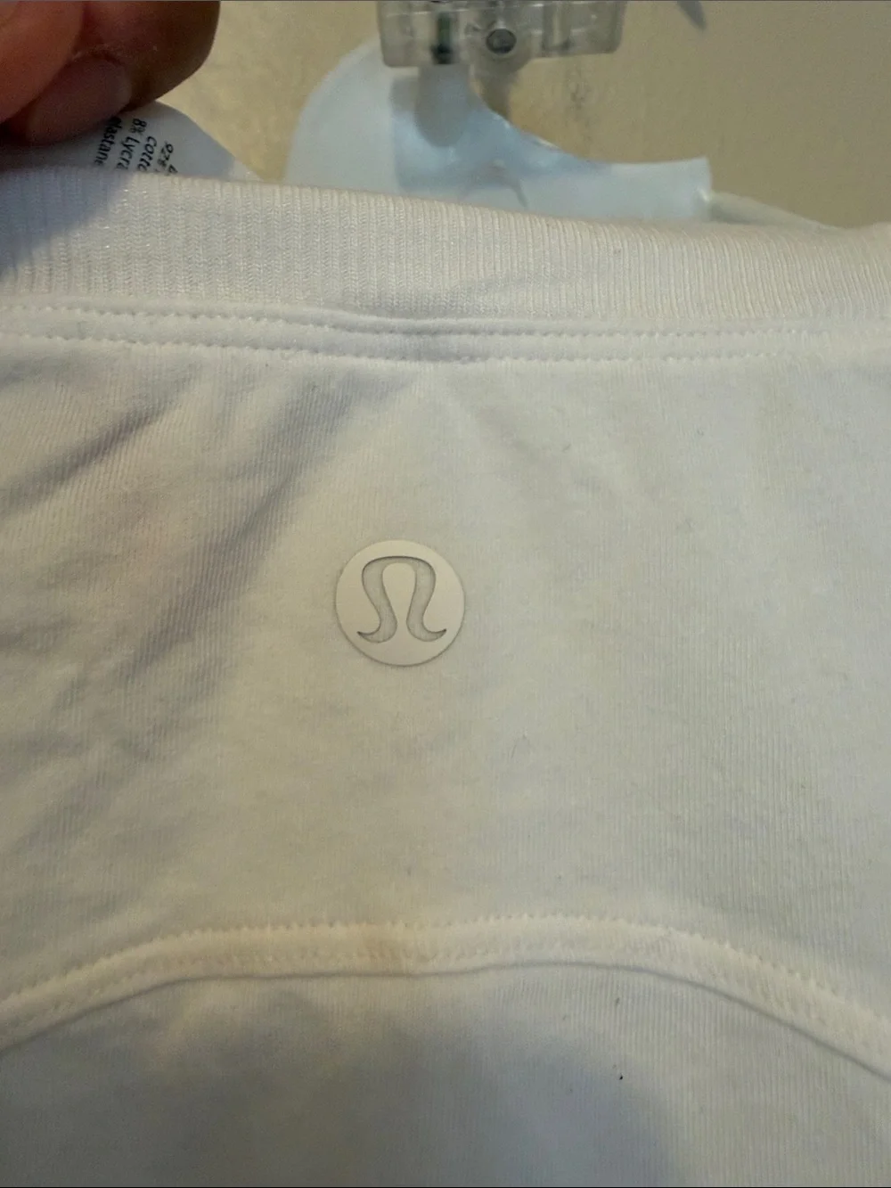 lululemon athletica White Ruched Drawcord Cropped Tank